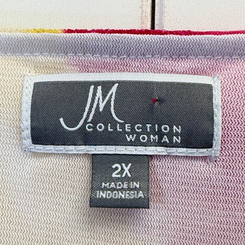 JM Collection Old Money Abstract Rhinestone Top Women Size 2X Quiet Luxury Chic - Picture 3 of 10